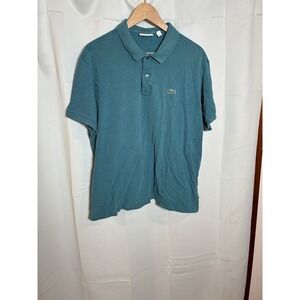 Lacoste Classic Fit Polo Shirt XL 8 Teal Blue Green Pique Cotton Golf Shirt